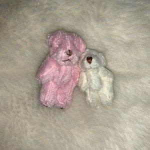 Adorable Pink cream small mini teddy bears tiny cute Unique furry cuddly bears